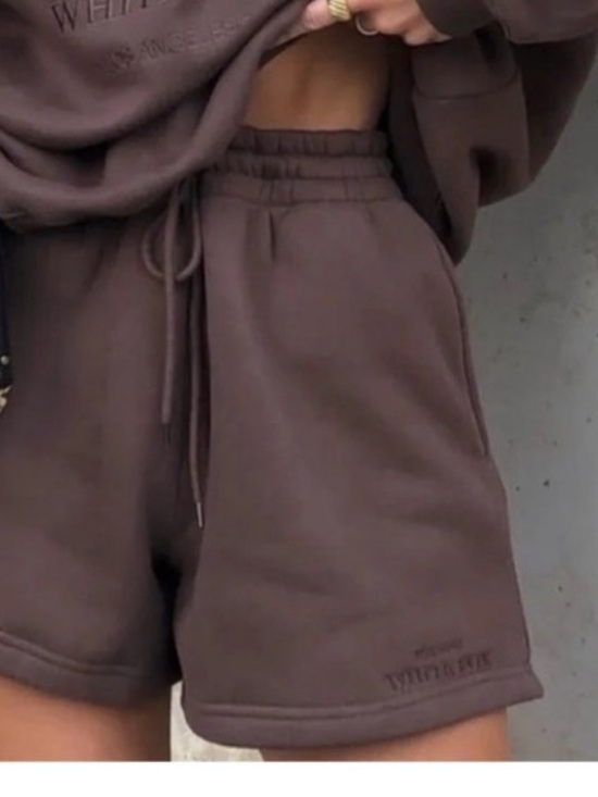 White Fox Boutique Pants - White Fox Brown Drawstring Athletic Lounge Shorts